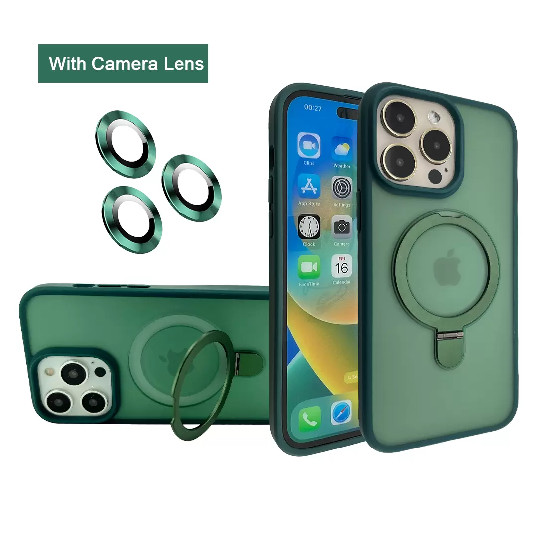 iPhone 15/iPhone 14/iPhone 13 MagSafe Cam Smoke Kickstand Green